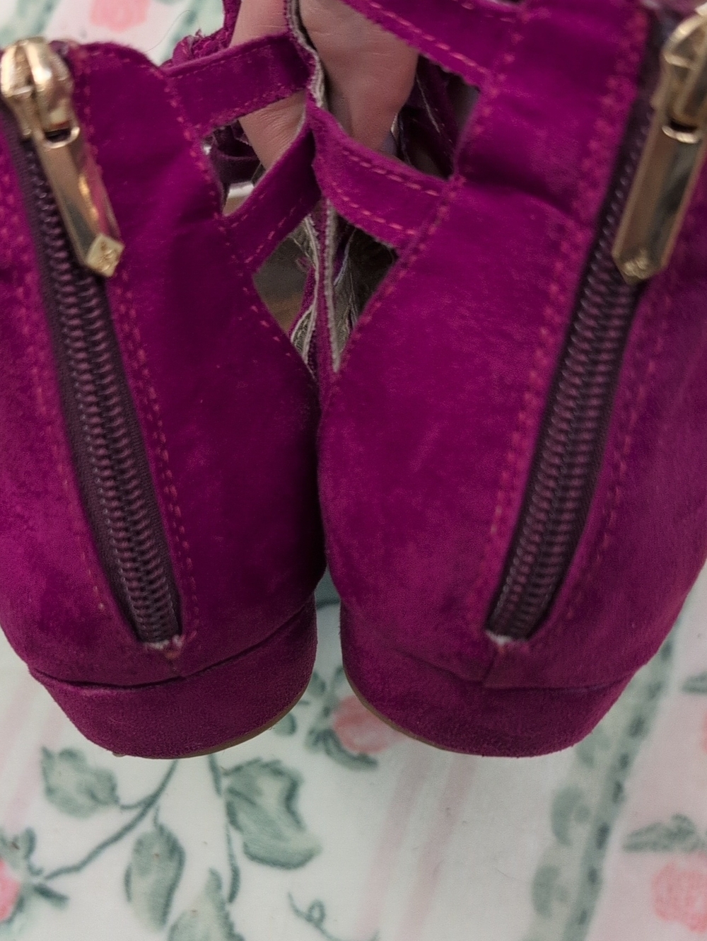 Sam Edelman Women's Strappy Lace-Up Sandals in Magenta - Picture 3 of 4